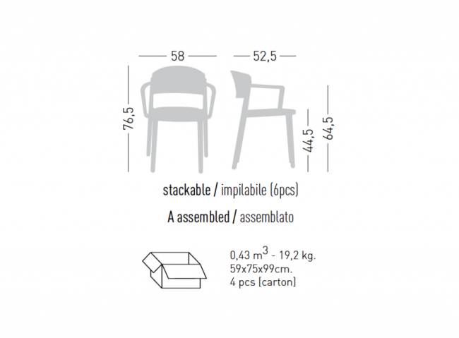 Кресло пластиковое Abuela B белый 580х525х765 мм Кресло пластиковое Abuela B белый 580х525х765 мм