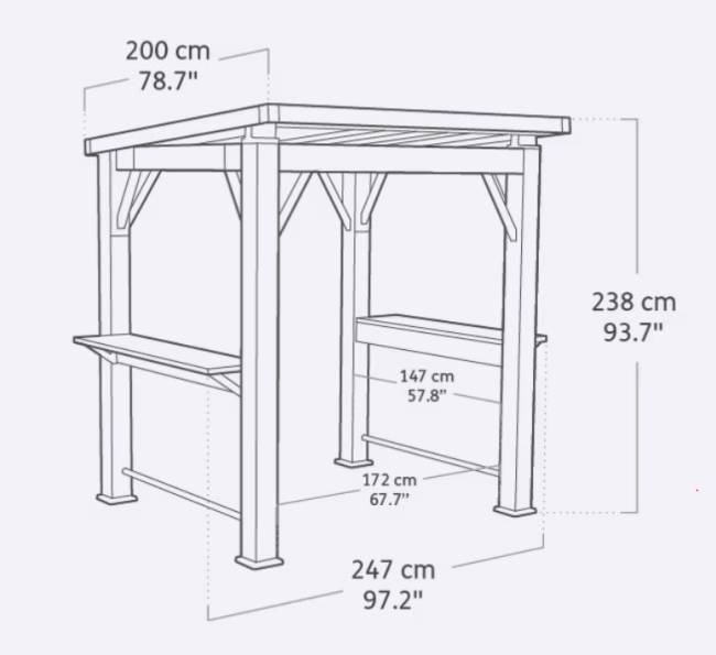 Беседка "Гриль" Grill Gazebo Graphite
