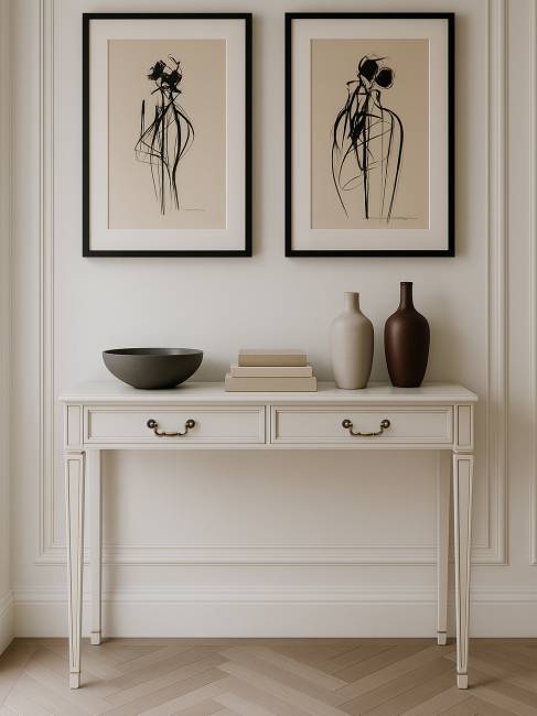 Консоль Васко В 91Н белый ясень/золото