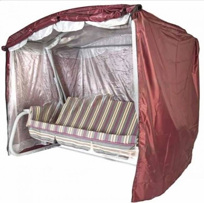 Чехол для садовых качелей Барышня/Герда - 250х175х185, бордовый Чехол для садовых качелей Барышня/Герда - 250х175х185, бордовый