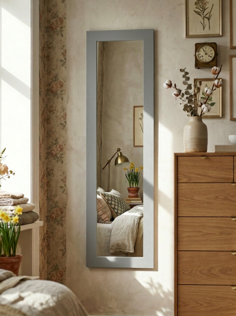 Зеркало настенное BeautyStyle 9 серый графит 138 см х 35 см