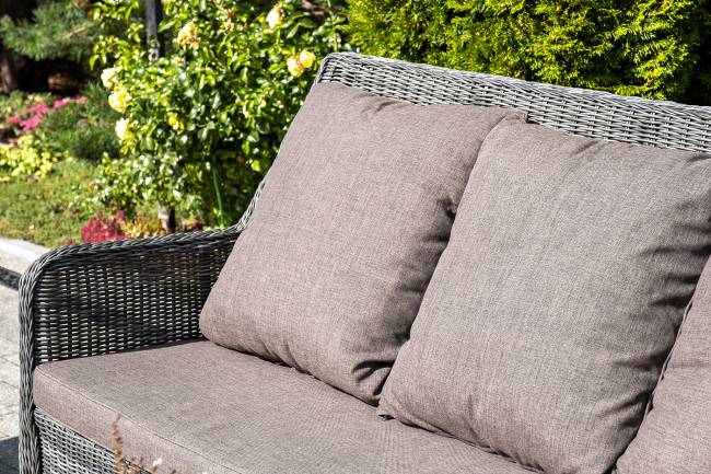 "Гляссе" диван трехместный из искусственного ротанга, цвет графит "Гляссе" диван трехместный из искусственного ротанга, цвет графит