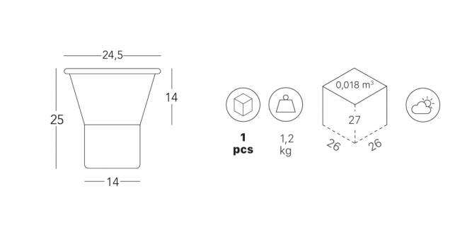 Ваза для цветов Mimosa лен, карамельный Ø195х310 мм Ваза для цветов Mimosa лен, карамельный Ø195х310 мм