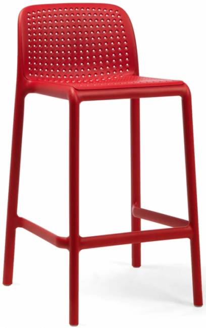 Стул пластиковый полубарный Lido Mini красный 475х495х865 мм